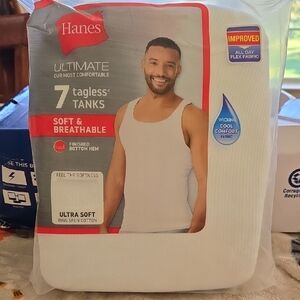 Hanes Ultimate White Tagless Tanks